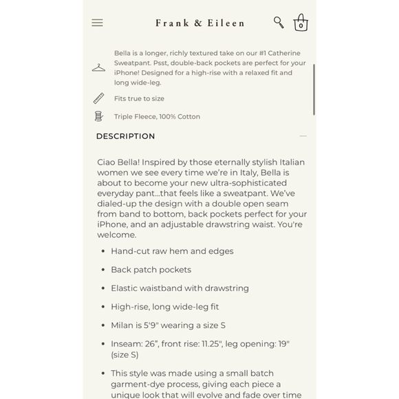 New Frank & Eileen Bella Sweatpants Size S Ice Light Blue - Picture 2 of 2